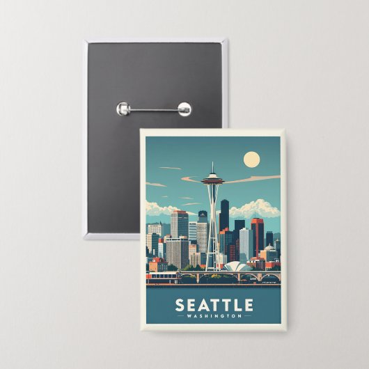 Seattle Washington Button (Voorkant / Achterkant)