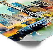 Seattle Washington City Skyline waterverf Poster (Hoek)