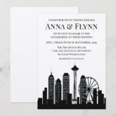 Seattle Washington City Skyline Wedding Party Kaart (Voorkant / Achterkant)