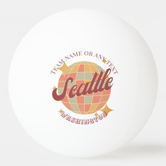 Seattle Washington City tafeltennis Pingpongbal (Voorkant)