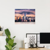 Seattle, Washington Cityscape, Labeled, Poster (Thuiskantoor)