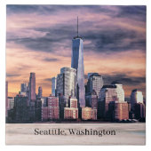 Seattle, Washington Cityscape, Labeled, Tegeltje (Voorkant)