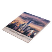 Seattle, Washington Cityscape, Labeled, Tegeltje (Zijkant)