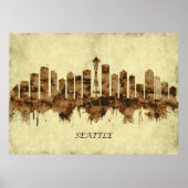 Seattle Washington Cityscape Poster (Voorkant)