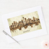 Seattle Washington Cityscape Rechthoekige Sticker (Envelop)