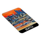 Seattle Washington Cityscape Sunset Magneet (Rechterzijde)