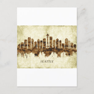 Seattle Washington Cityscape Uitnodiging Briefkaart
