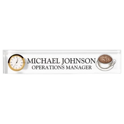 Seattle Washington Cup Coffee Latte Barista Naambordje (Voorkant)