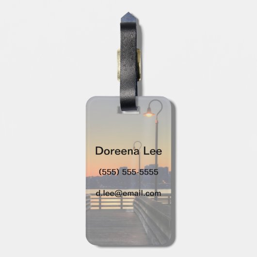 Seattle Washington Downtown Skyline Bagagelabel (Achterkant verticaal)