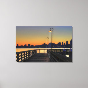 Seattle Washington Downtown Skyline Canvas Afdruk