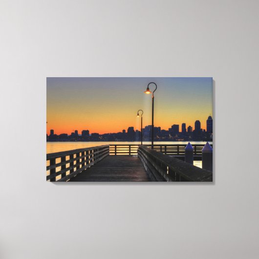 Seattle Washington Downtown Skyline Canvas Afdruk (Voorkant)