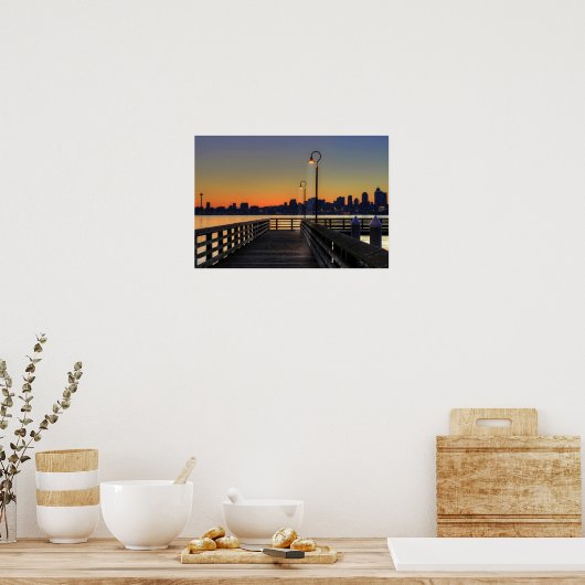 Seattle Washington Downtown Skyline Poster (Keuken)