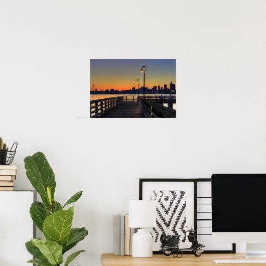 Seattle Washington Downtown Skyline Poster (Thuiskantoor)