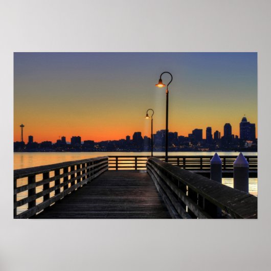 Seattle Washington Downtown Skyline Poster (Voorkant)