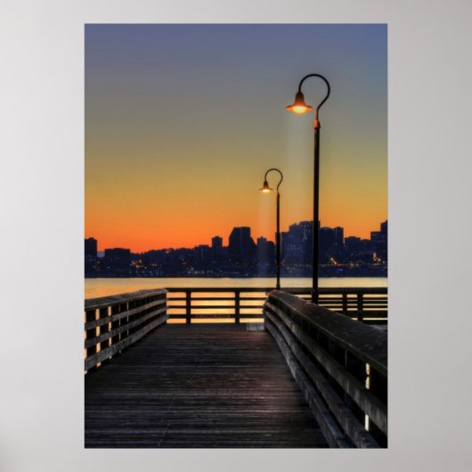 Seattle Washington Downtown Skyline Poster (Voorkant)