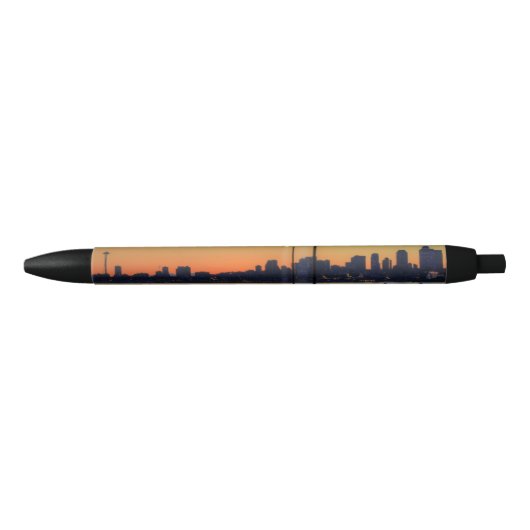 Seattle Washington Downtown Skyline Zwarte Inkt Pen (Voorkant)