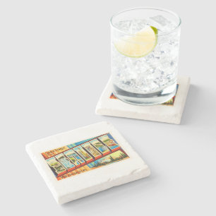 Seattle Washington, een oude Vintage Travel Souven Stenen Onderzetter