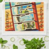 Seattle Washington, een oude Vintage Travel Souven Theedoek (Gevouwen)