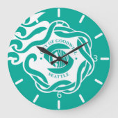 Seattle (Washington) flag Large Clock Grote Klok (Voorkant)