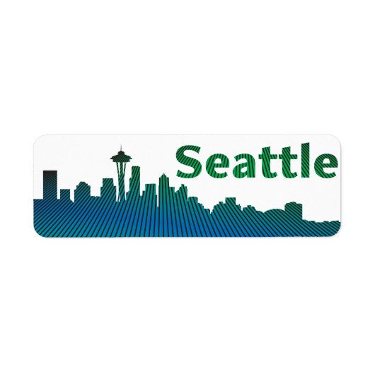 Seattle, Washington geïnspireerd adres retour labe Etiket (Voorkant)