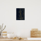 Seattle Washington gestileerde kaartprint Poster (Keuken)