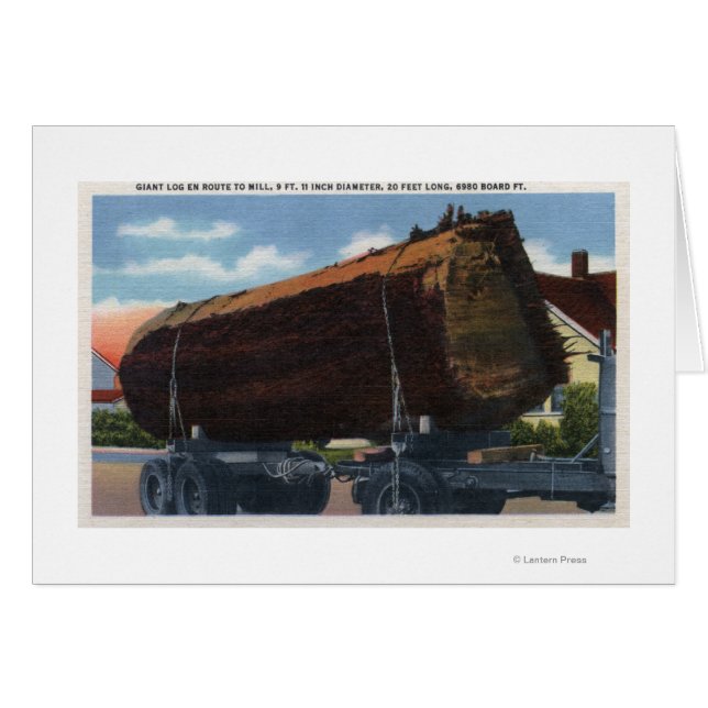 Seattle, Washington Giant Log en route naar Mill (Voorkant Horizontaal)
