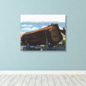 Seattle, Washington Giant Log en route naar Mill Canvas Afdruk (Insitu (Houten vloer))