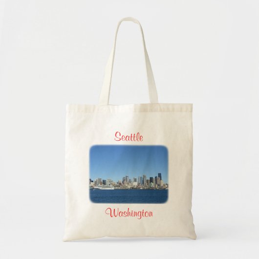 Seattle Washington Harbour Skyline Budget Totebag Tote Bag (Voorkant)