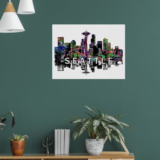 Seattle, Washington in graffiti Poster (Woonkamer 1)
