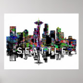 Seattle, Washington in graffiti Poster (Voorkant)