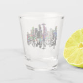 Seattle, Washington in graffiti Shot Glass Shot Glas (Achterkant)