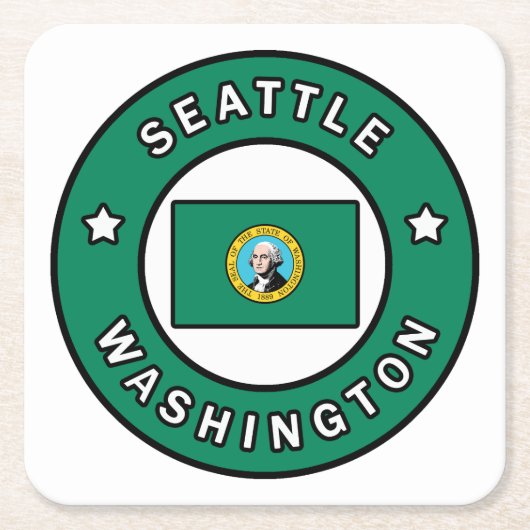 Seattle Washington Kartonnen Onderzetters (Voorkant)