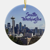 Seattle, Washington Keepomwille Souvenir Kerstmis Keramisch Ornament (Voorkant)