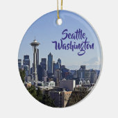 Seattle, Washington Keepomwille Souvenir Kerstmis Keramisch Ornament (Links)