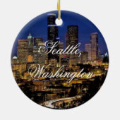Seattle, Washington Keepomwille Souvenir Kerstmis Keramisch Ornament (Achterkant)