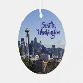 Seattle, Washington Keepomwille Souvenir Kerstmis Metalen Ornament (Voorkant links)
