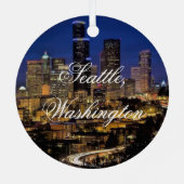 Seattle, Washington Keepomwille Souvenir Kerstmis Metalen Ornament (Achterkant)