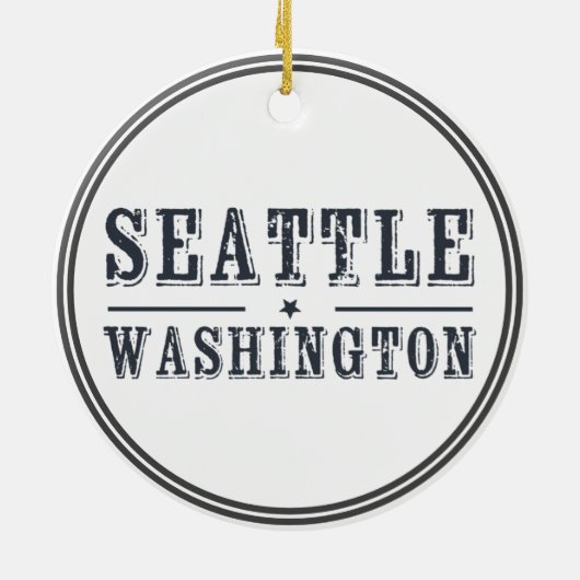 Seattle Washington Keramisch Ornament (Achterkant)