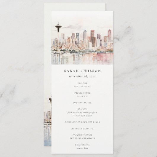Seattle Washington Landscape Wedding Program Kaart (Voorkant / Achterkant)