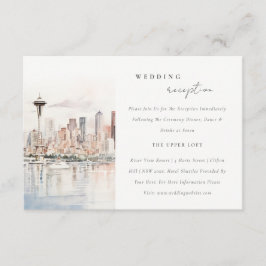 Seattle Washington Landscape Wedding Reception Informatiekaartje
