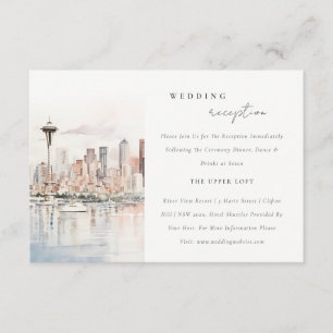 Seattle Washington Landschap Bruiloftsreceptie Informatiekaartje