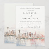 Seattle Washington Landschap Huwelijksjubileum Kaart (Voorkant / Achterkant)