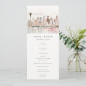 Seattle Washington Landschap Huwelijksprogramma Kaart (Staand voorkant)