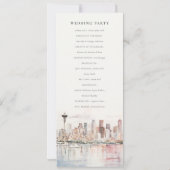 Seattle Washington Landschap Huwelijksprogramma Kaart (Achterkant)