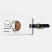 Seattle Washington Latte Coffee Cup Gepersonalisee Bagagelabel (Voorkant horizontaal)