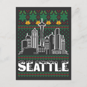 Seattle Washington Lelijke Kerstmis Briefkaart