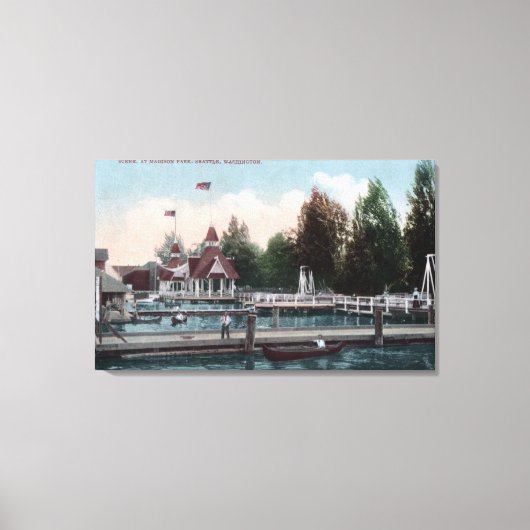 Seattle, Washington Madison Park Scene Canvas Afdruk (Voorkant)