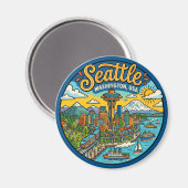 Seattle Washington Magneet (Voorkant / Achterkant)