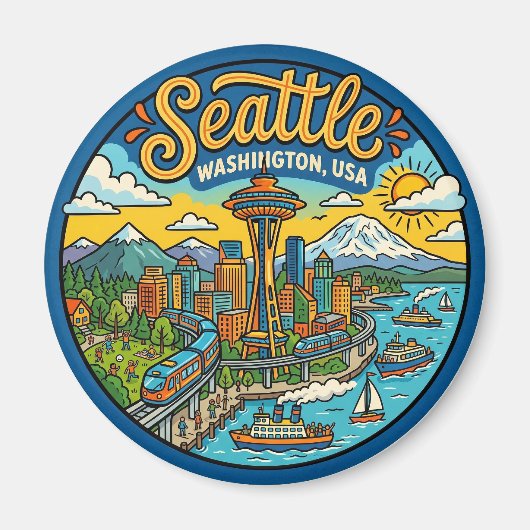 Seattle Washington Magneet (Voorkant)