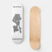 Seattle, Washington Map Art Persoonlijk Skateboard (Voorkant)